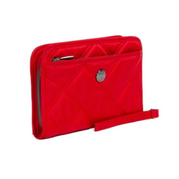 Lug Zeppelin 2 RFID Wristlet Wallet Poppy Red with Houndstooth Interior - Picture 2 of 11